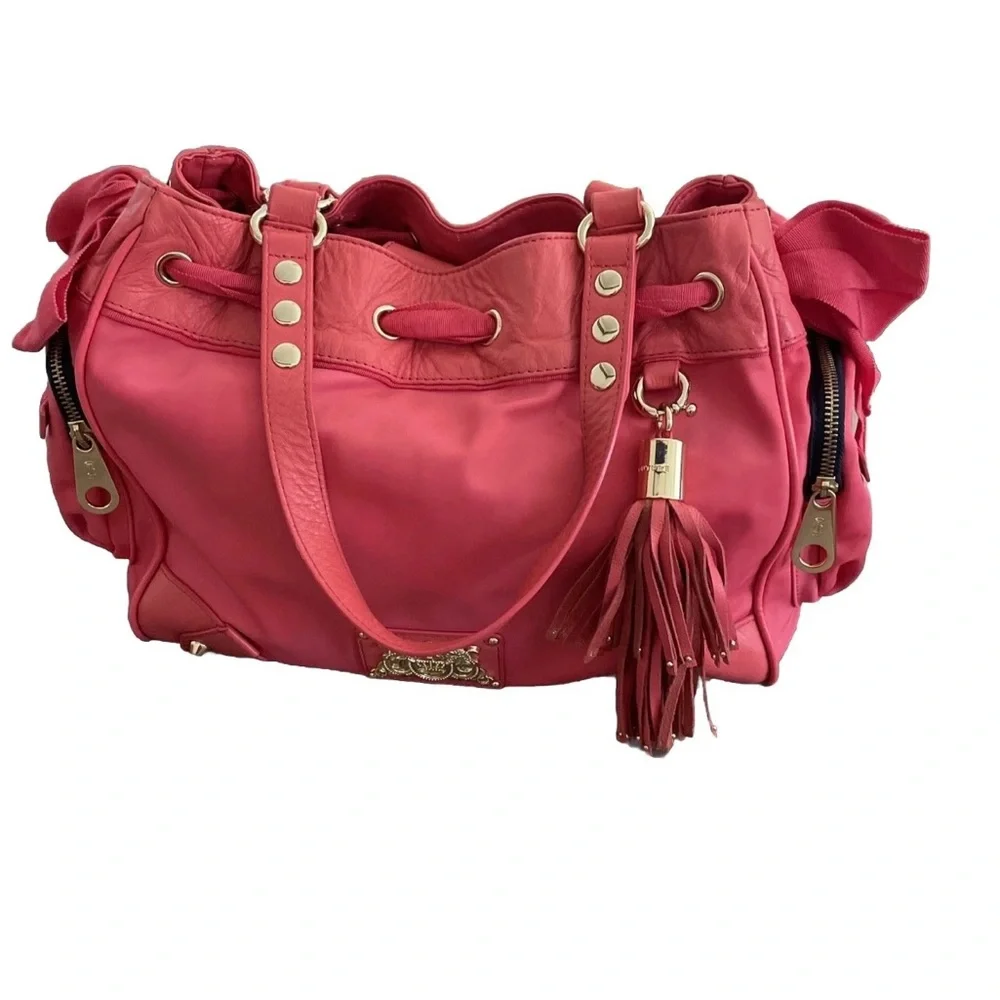 Y2K Vintage 2013 Juice Couture, Malibu Nylon Daydreamer Shoulder Bag,Barbiecore - Picture 7 of 14